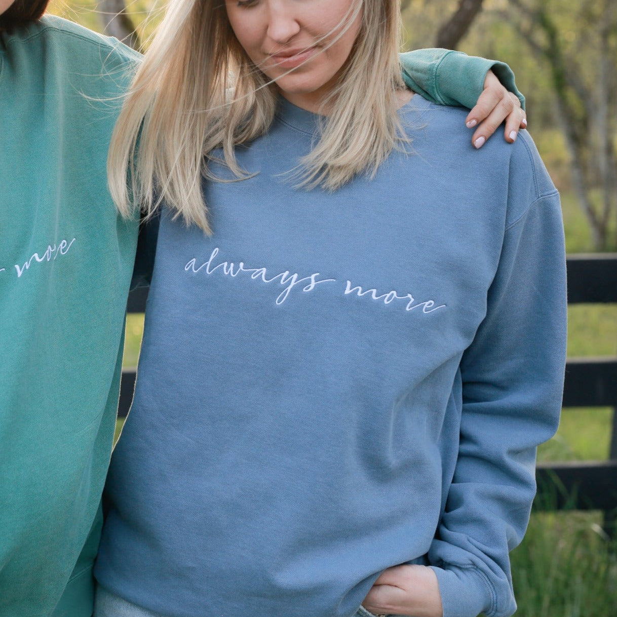 Always More Embroidered Sweatshirt - Blue